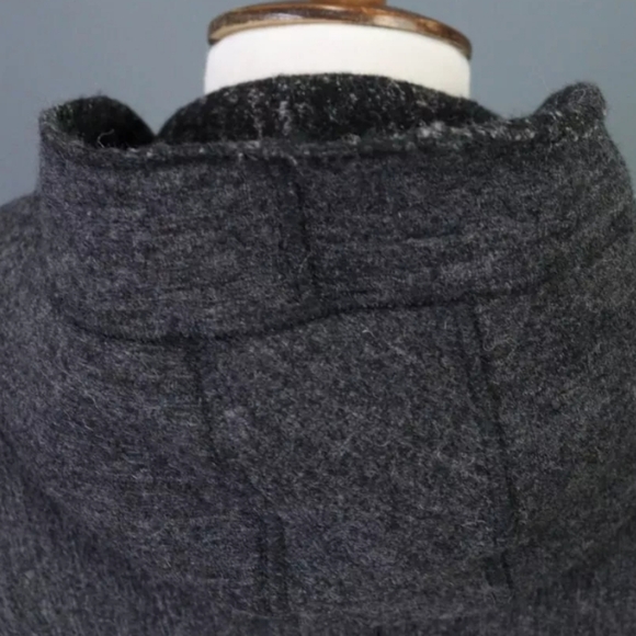 TRANSIT PAR SUCH Gray Wool Alpaca Hooded Full Zip Coat Size 2 #D5 - Picture 10 of 16